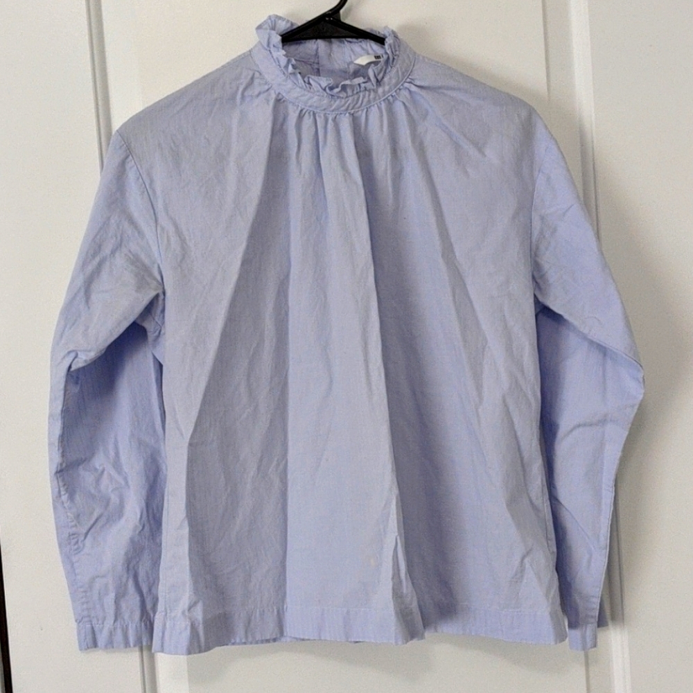 UNIQLO ruffle-neck blouse
